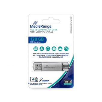 MediaRange 128GB USB 3.1 With Type-C Silver MR938