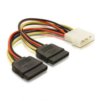 Delock Cable Power Molex to 2x SATA 0.10m 60102