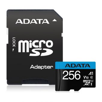 ADATA Premier microSD + SD Adapter 256GB UHS-I U1 A1 Class 10 AUSDX256GUICL10A1-RA1