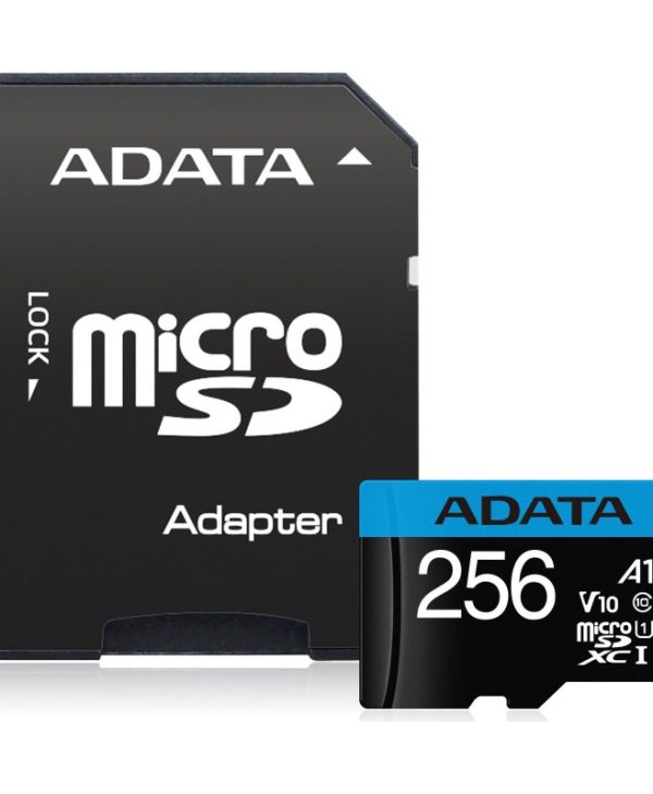 ADATA Premier microSD + SD Adapter 256GB UHS-I U1 A1 Class 10 AUSDX256GUICL10A1-RA1