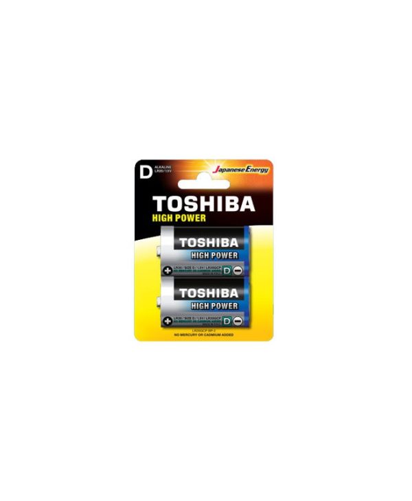 Toshiba Alkaline Batteries D 2pcs  LR20GCP BP-2