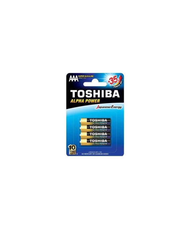 Toshiba Super Alkaline Batteries AAA 4pcs LR03GCH BP-4