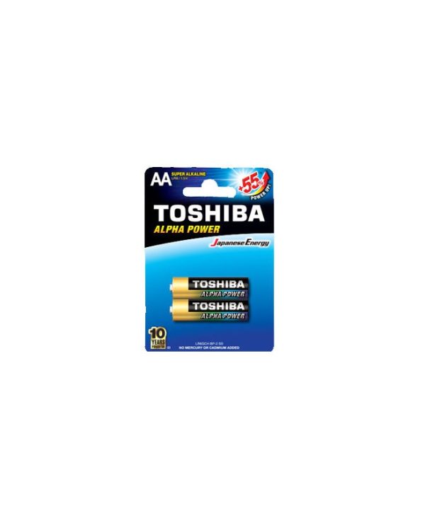 Toshiba Super Alkaline Batteries AA 2pcs LR6GCH BP-2