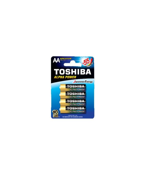 Toshiba Super Alkaline Batteries AA 4pcs LR6GCH BP-4