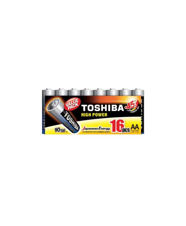 Toshiba Alkaline Batteries AA 16pcs LR6GCP MP-16