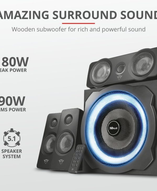 Trust GXT 658 Tytan 5.1 Surround Speaker System Black 21738