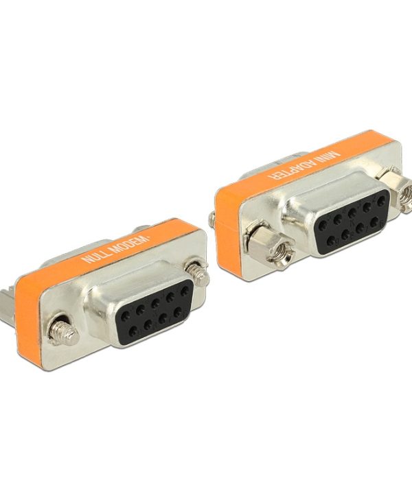 DeLock Adapter Null Modem Sub-D 9pin Female - Female Gender Changer 65570