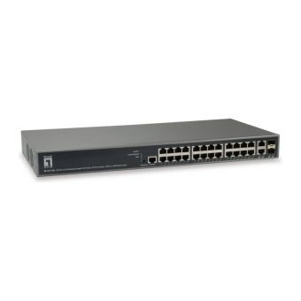Level One GEP-2682 Turing Rackmount Gigabit Managed 26-Port Switch  370W PoE+