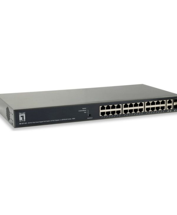 Level One GEP-2651 Turing Rackmount Gigabit Smart 26-Port Switch 185W PoE+