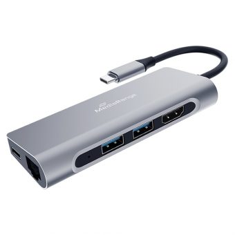 MediaRange 7-in-1 USB Type C Multiport Docking Station Silver MRCS510