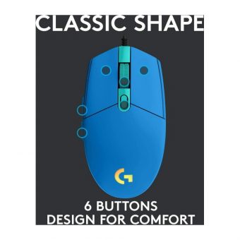 Logitech G102 Lightsync RGB Wired Gaming Mouse Blue 910-005801 - Image 10