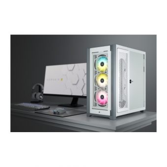 Corsair iCue 5000X RGB Mid Tower Tempered Glass White CC-9011213-WW - Image 18