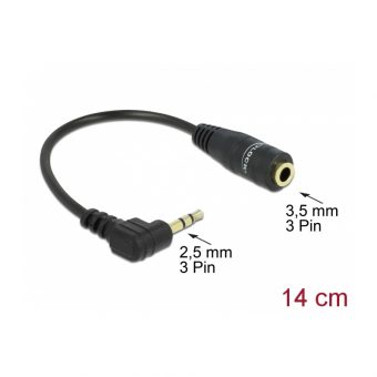 Delock Cable Audio Stereo 2.5mm Male to 3.5mm Female 0.14m 65397 - Image 2