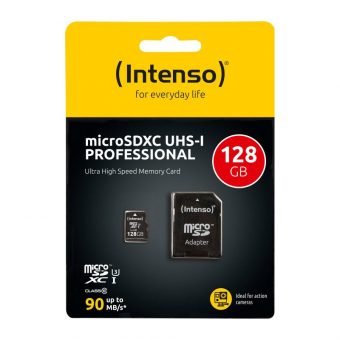 Intenso Professional R90 MicroSDXC 128GB Class 10 UHS-I U1+ Adapter 3433491 - Image 2