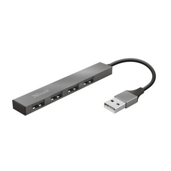 Trust Halyx Aluminium 4-Port USB 2.0 Type-A Hub 23786