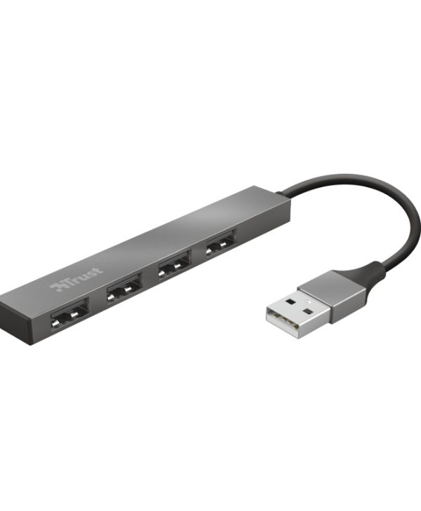 Trust Halyx Aluminium 4-Port USB 2.0 Type-A Hub 23786