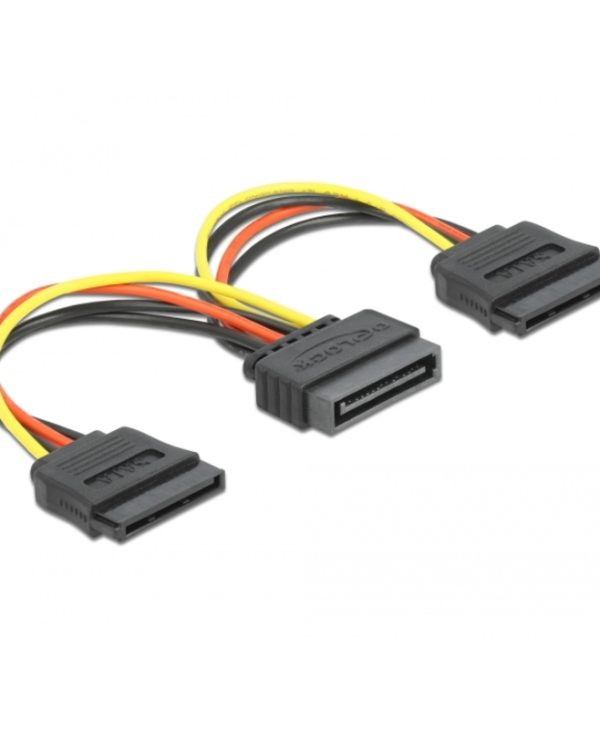 DeLock Cable Power SATA Female to 2x SATA Male 0.15m 60105