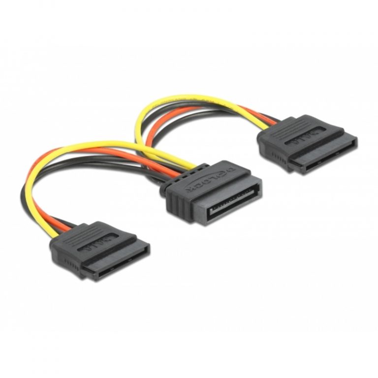 DeLock Cable Power SATA Female to 2x SATA Male 0.15m 60105