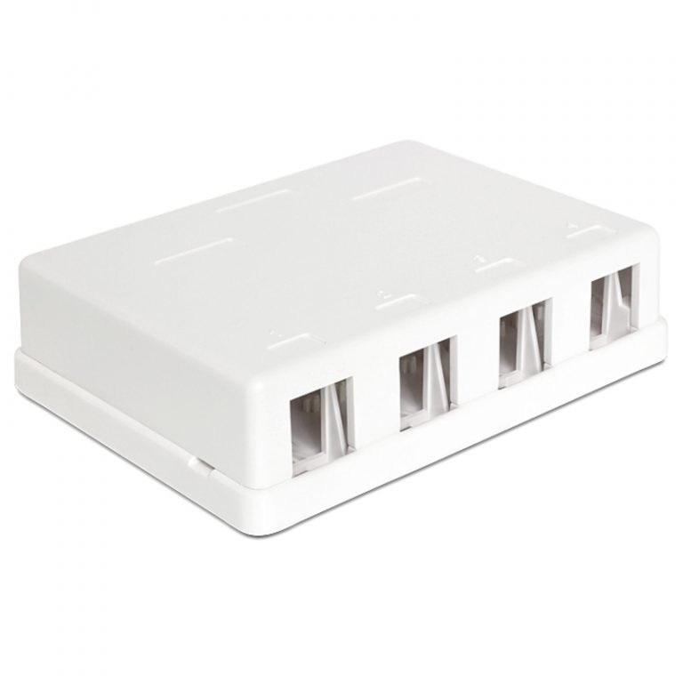 Delock Mount Box For Keystones 4-Port White 86208