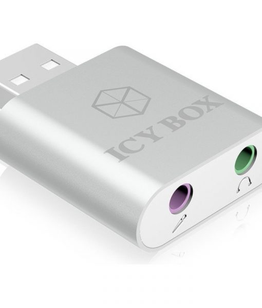 RaidSonic Icy Box Adapter USB 2.0 to 2 x 3.5mm Silver IB-AC527_1