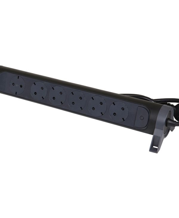 Legrand SurgeArrest 6 Outlets 1.5m Black/Grey Rotating 694534