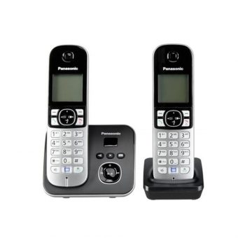 Panasonic Ασύρματο Σετ 2 Τηλεφώνων Μαύρο KX-TG6822GB