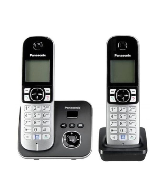 Panasonic Ασύρματο Σετ 2 Τηλεφώνων Μαύρο KX-TG6822GB