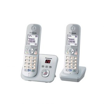 Panasonic Ασύρματο Σετ 2 Τηλεφώνων Ασημί KX-TG6822GS