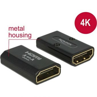 Delock Adapter HDMI Female to HDMI Female with Ethernet 4K Black 65659
