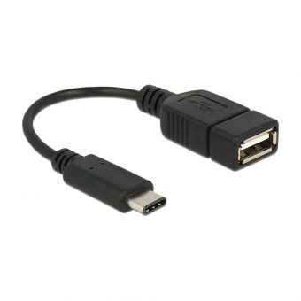 Delock Adapter Cable USB Type-C 2.0 male to USB 2.0 type A female 0.15m Black 65579