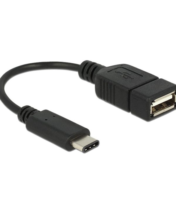 Delock Adapter Cable USB Type-C 2.0 male to USB 2.0 type A female 0.15m Black 65579