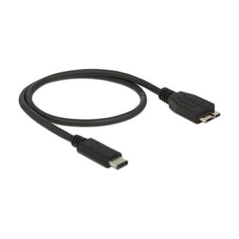 Delock USB Type-C male to Micro-B male 0.5m Black 83676