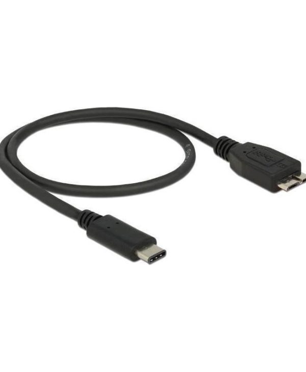 Delock USB Type-C male to Micro-B male 0.5m Black 83676