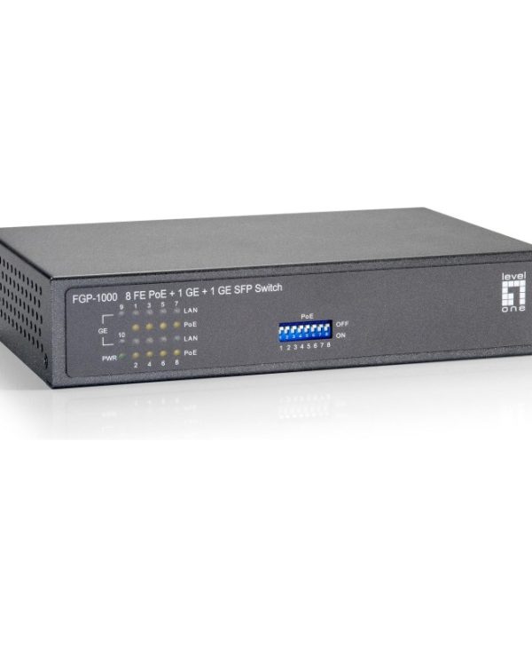 LevelOne FGP-1000W90 10-Port Switch 82W PoE+