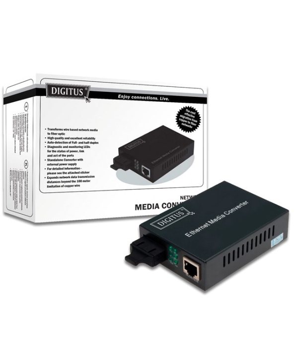 Digitus Gigabit Ethernet Media Converter Singlemode 10/100/1000Base-TX to 1000Base-LX DN-82121-1