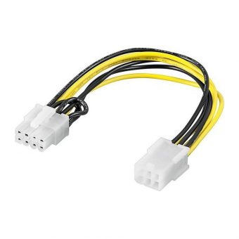 Goobay PCI Express 6 pin Female to PCI Express 8 pin Male Cable 19.50cm 93635