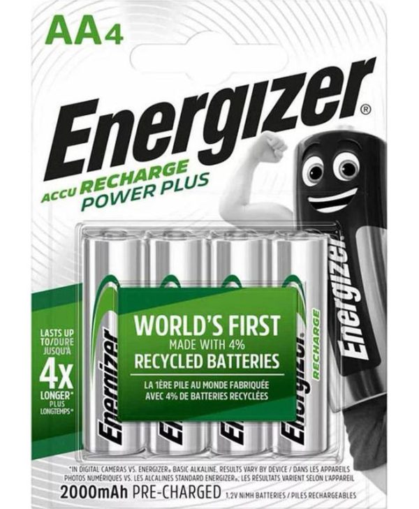 Energizer AA Rechargeable Batteries NiMH 4pcs 2000mAh F016480