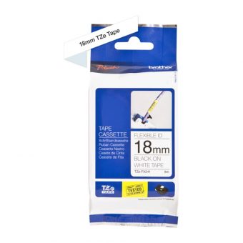 Brother Flexible-ID Labelling Tape Cassette Black on White 8mx18mm TZe-FX241
