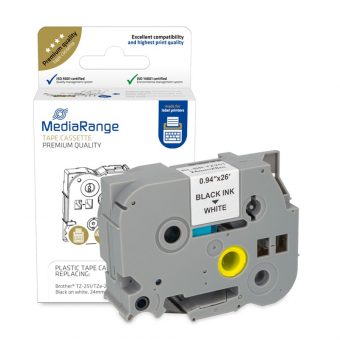 MediaRange Πλαστική Ταινία Ετικετογράφου 24mm x 8m Black on White (Brother TZ-251/TZe-251) MRBTZ251