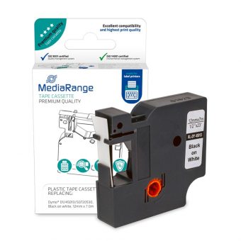 MediaRange Πλαστική Ταινία Ετικετογράφου 12mm x 7m Black on White (Dymo D1/45013/S0720530) MRDY45013