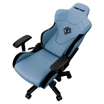 ANDA SEAT Gaming Chair T-PRO II Light Blue/ Black Fabric with Alcantara Stripes AD12XLLA-01-SB-F - Image 2