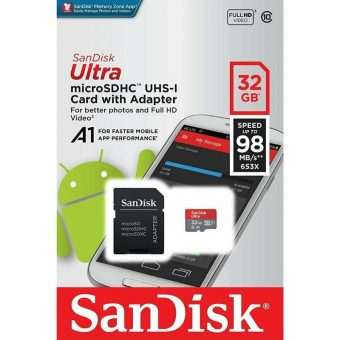 Sandisk Ultra R100 microSDHC 32GB Class10 A1+SD Adapter SDSQUA4-032G-GN6MA - Image 2