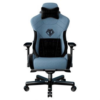 ANDA SEAT Gaming Chair T-PRO II Light Blue/ Black Fabric with Alcantara Stripes AD12XLLA-01-SB-F - Image 3