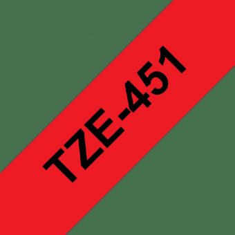 Brother Labelling Tape Cassette Black on Red 8mx24mm TZe-451 - Image 3