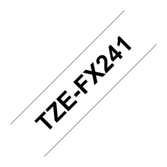 Brother Flexible-ID Labelling Tape Cassette Black on White 8mx18mm TZe-FX241 - Image 3