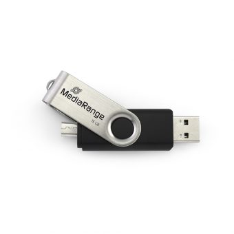 MediaRange Combo Flash 16GB USB 2.0 + Micro USB OTG Black MR931-2 - Image 3