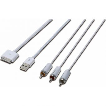 Digitus Cable A/V +USB for Apple 1.5m White DB-600101-015-W