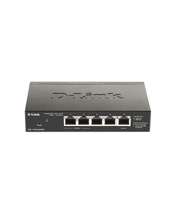 D-Link 5-Port Gigabit PoE-Powered Smart Managed Switch 2xPoE Ports DGS-1100-05PDV2