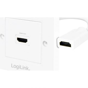 LogiLink Wall Socket Adapter HDMI in Female to HDMI out Female White AH0014