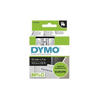 Dymo D1 45013 Standard Tape 12mmx7m Black on White S0720530